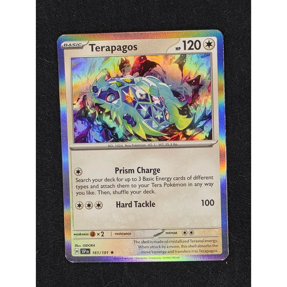 pokemon terapagos card ex - 170/142 Encased in a durable acrylic holder to highlight the vibrant artwork of this fan Pokemon Trading Card Game Ascended